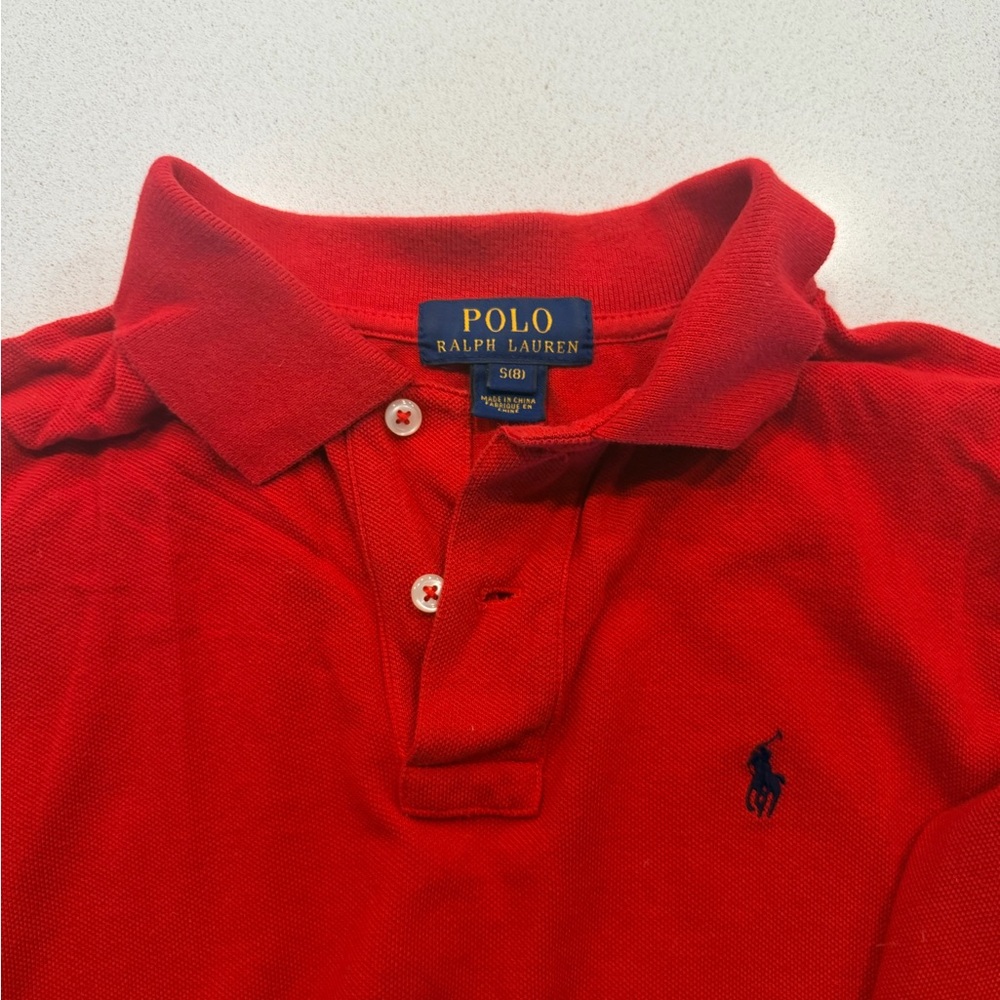 Ralph Lauren Vibrant Red Polo with Navy Logo